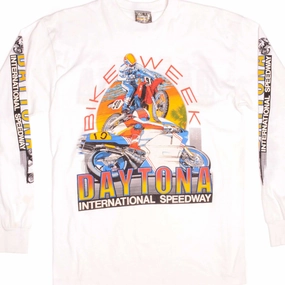Breathable Performance Wear Chill Comfort VINTAGE DAYTONA BIKE WEEK LONG SLEEVES TEE SHIRT 1990s SIZE MEDIUM MADE IN USA