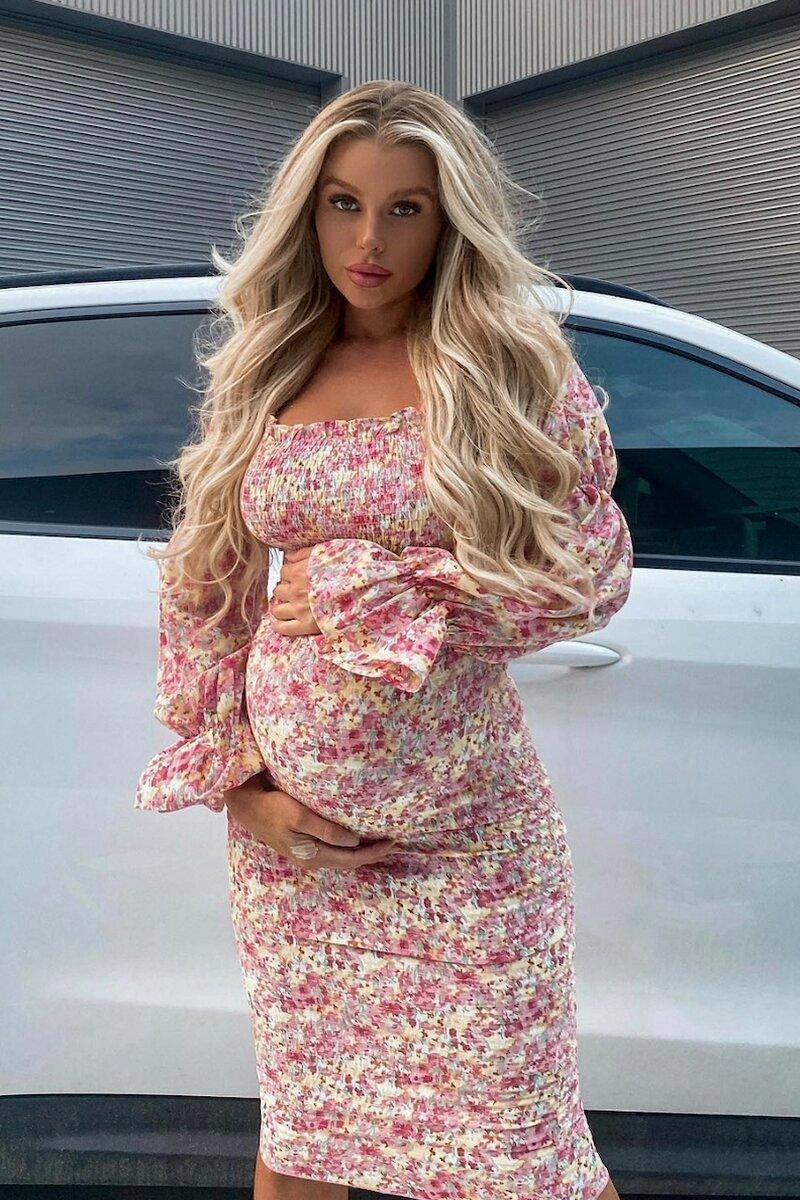 Courtney Dress - Sunset Floral Tassel-Detail Sophisticated Design