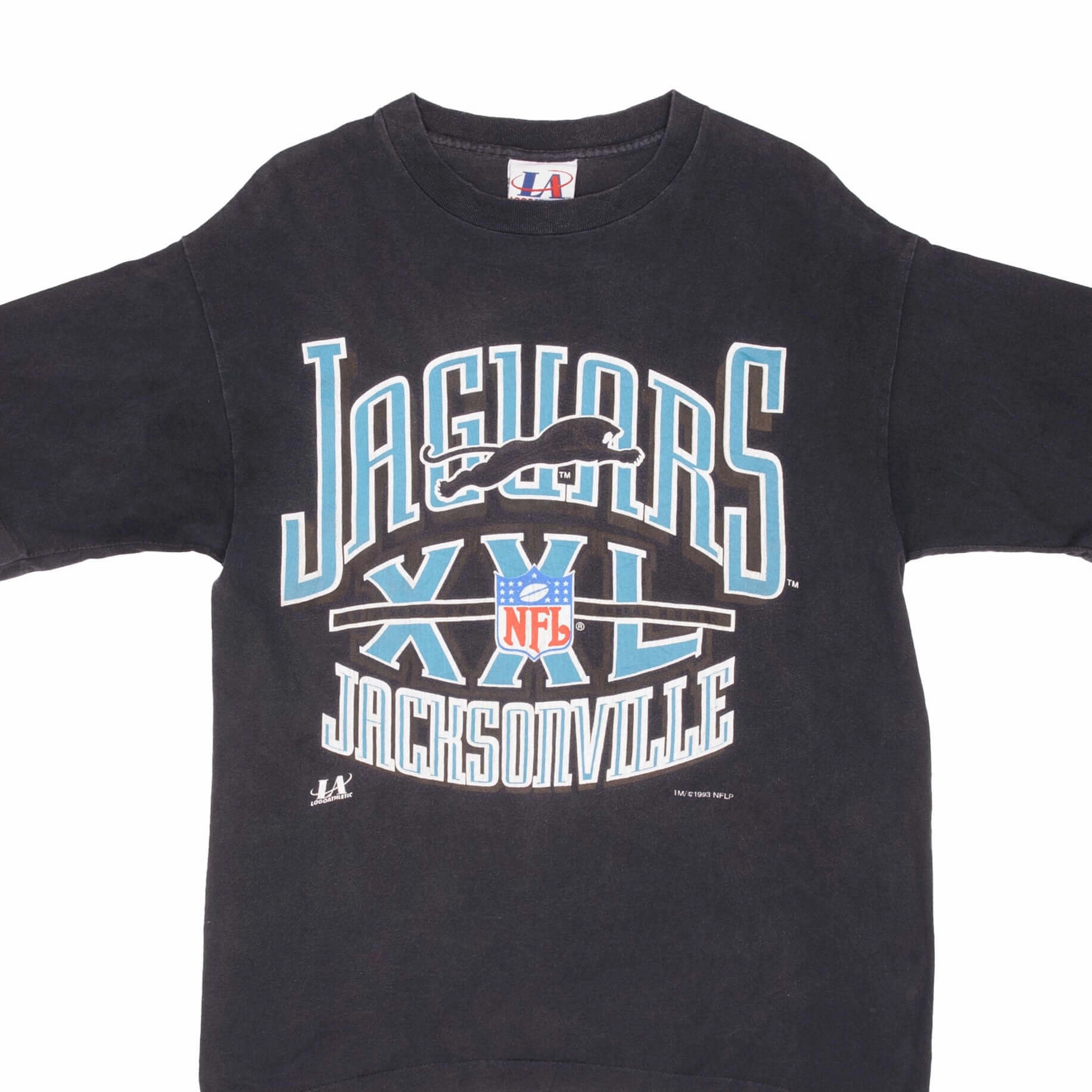 VINTAGE NFL JACKSONVILLE JAGUARS BANNED LOGO TEE SHIRT 1993 MEDIUM MADE IN USA Relaxed Flex
