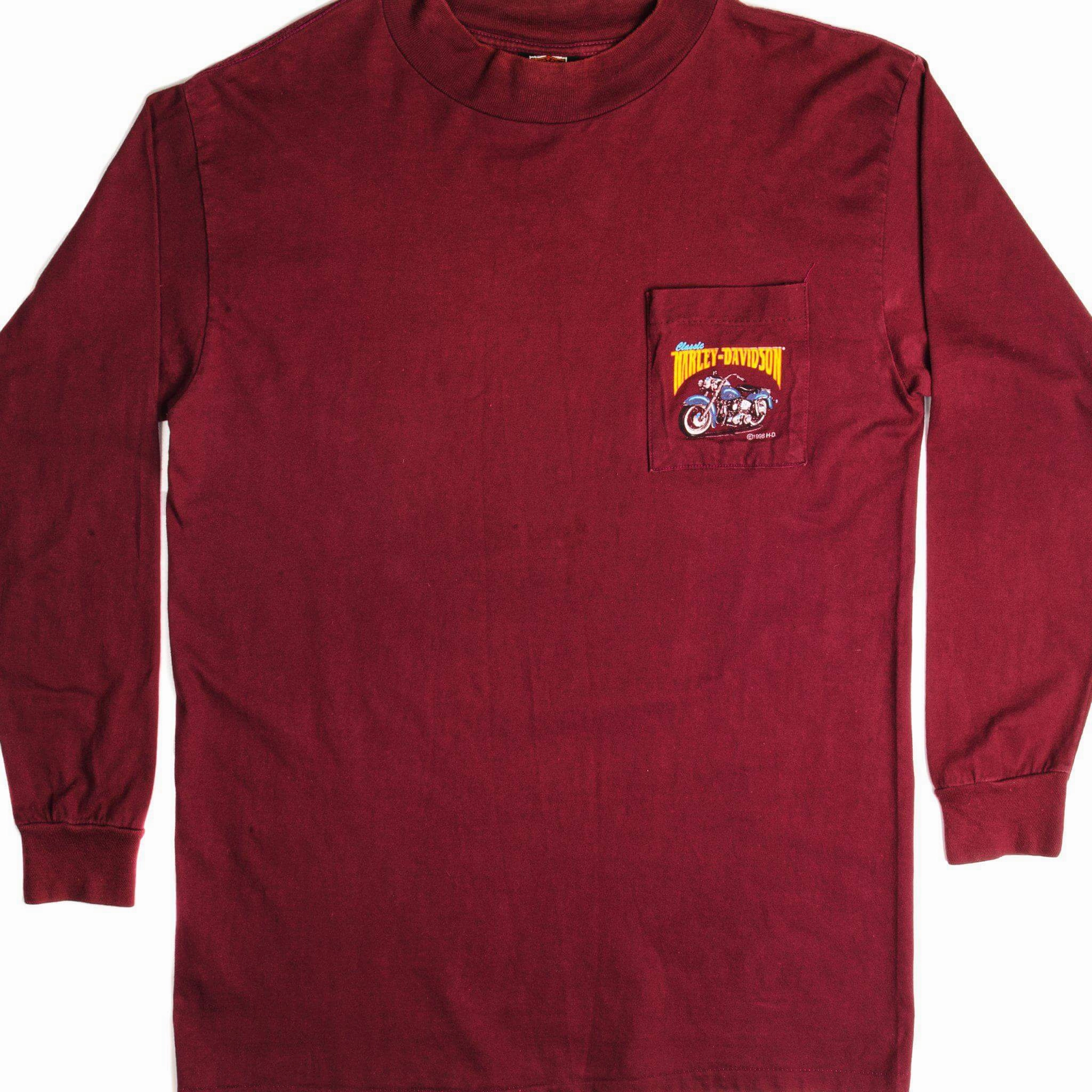 VINTAGE HARLEY DAVIDSON LONG SLEEVES TEE SHIRT 1996 SIZE LARGE MADE IN USA Fashion Must-Have