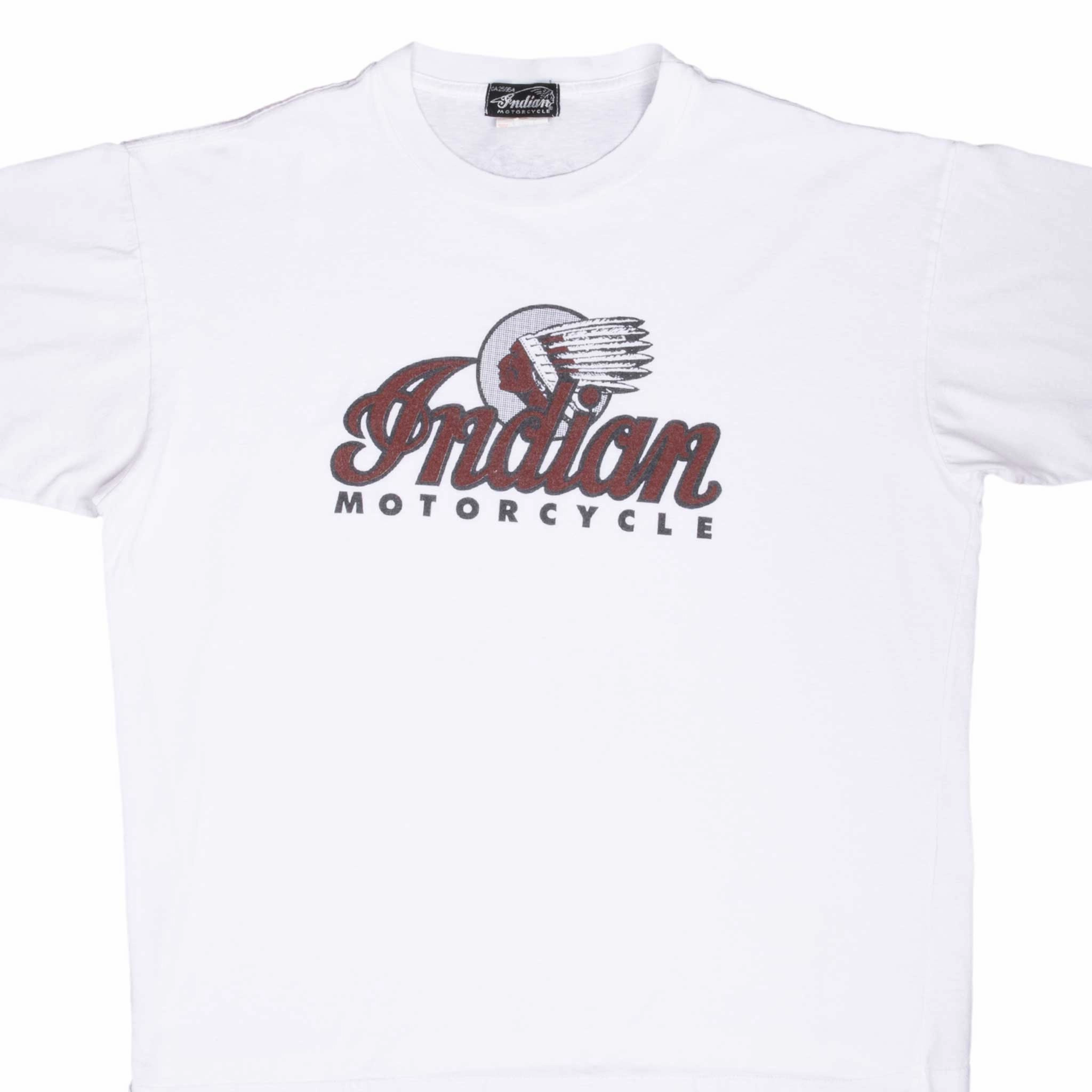 Basic Wear Side Vent Design VINTAGE INDIAN MOTOCYCLE BIKER TEE SHIRT 1990S 2XL