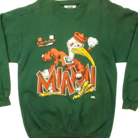 Lightweight Design Checkered VINTAGE MIAMI HURRICANES AMERICAN FOOTBALL SWEATSHIRT SIZE LARGE MADE IN USA