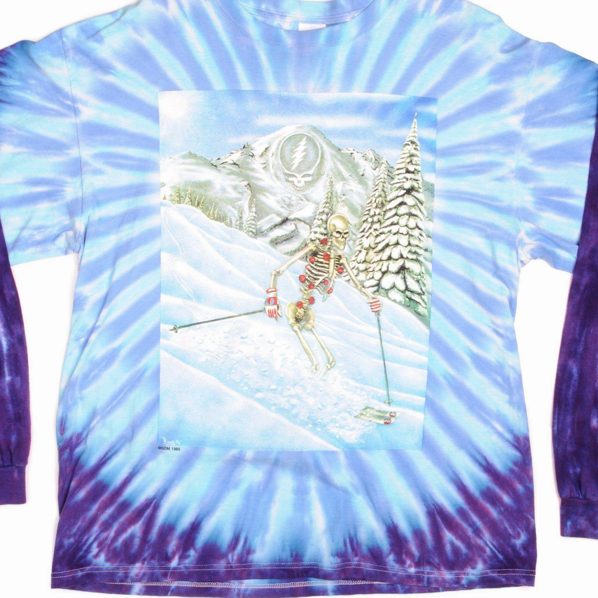VINTAGE TIE-DYE THE GRATEFUL DEAD LONG SLEEVES TEE SHIRT 1995 SIZE XL Cozy Wardrobe Preppy