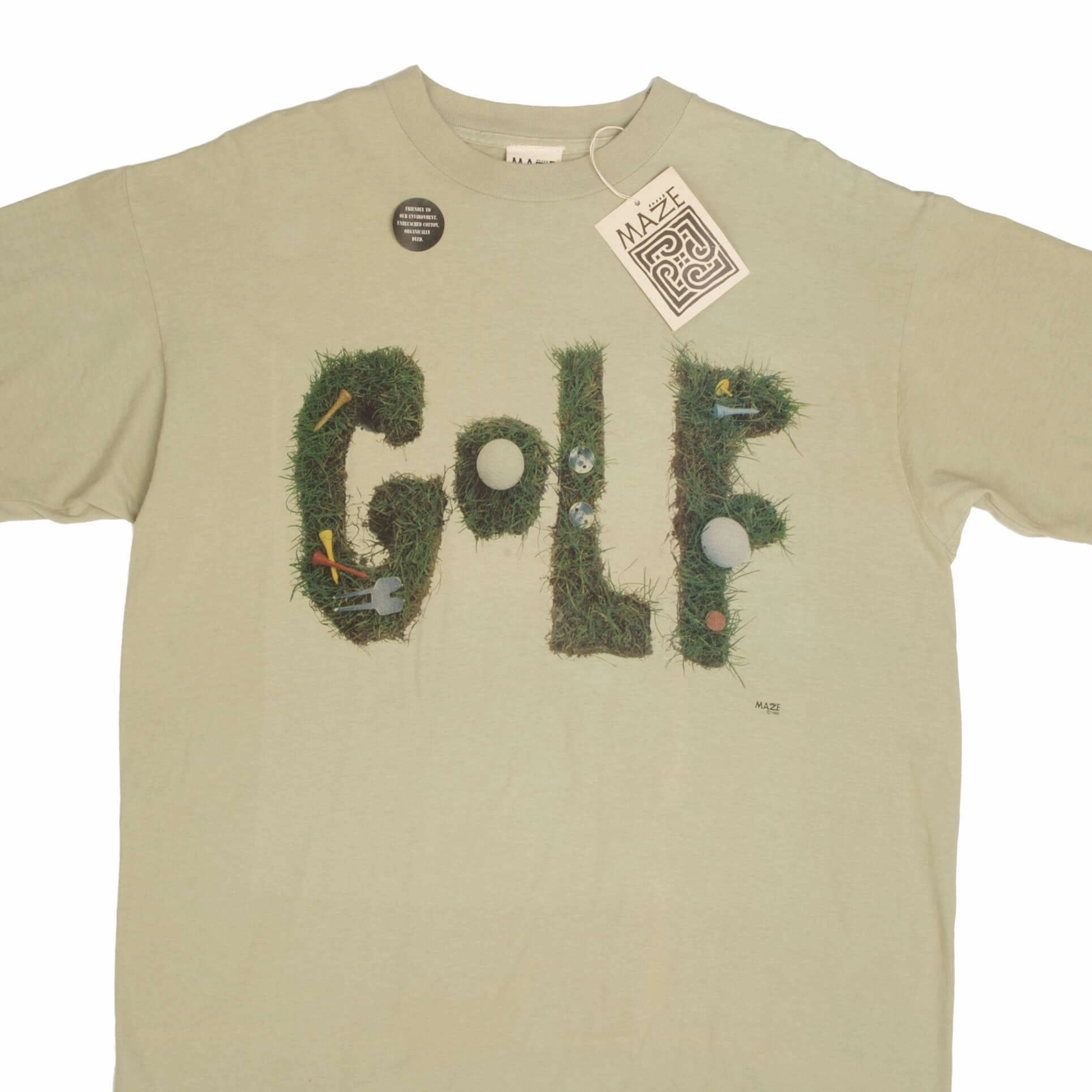 VINTAGE MAZE GOLF TEE SHIRT 1993 SIZE LARGE MADE IN USA DEADSTOCK Sport Flex