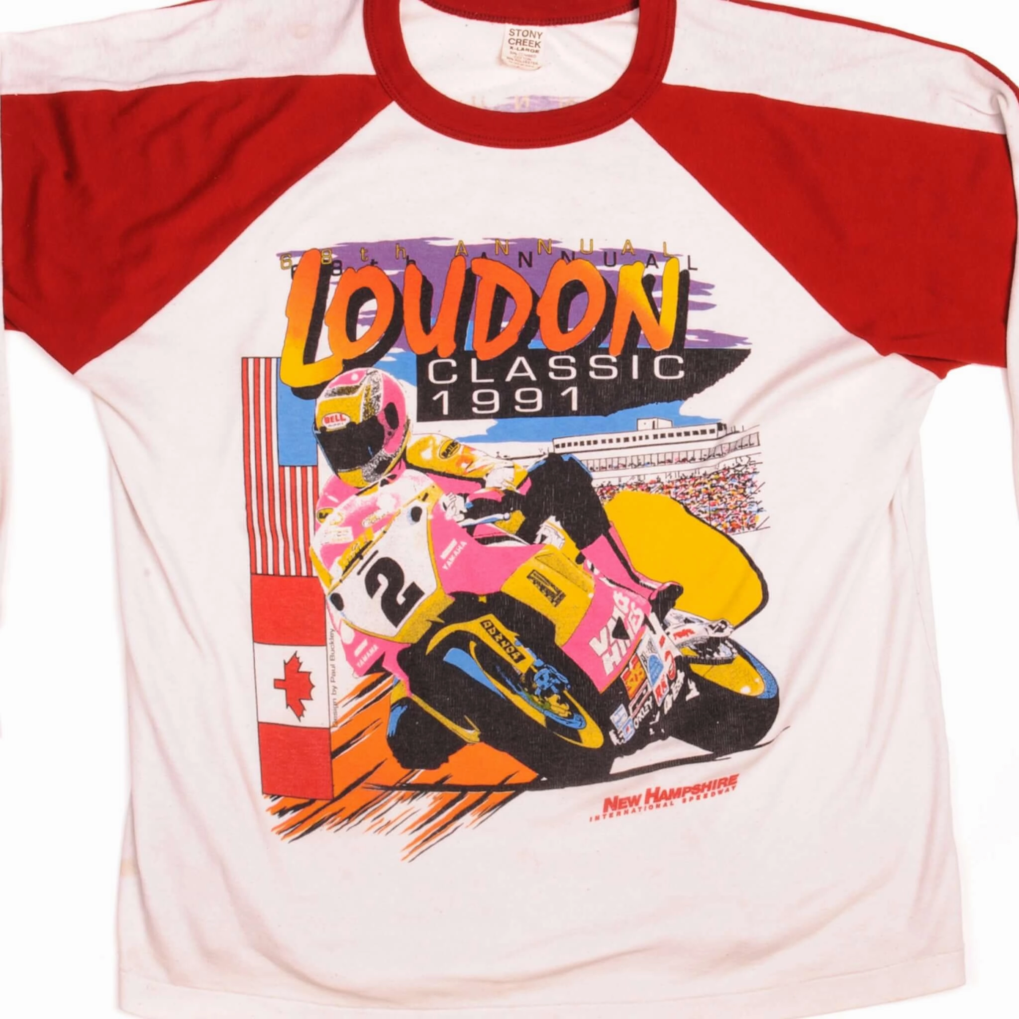 VINTAGE MOTO GP LOUDON CLASSIC LONG SLEEVES TEE SHIRT 1991 SIZE L/XL MADE IN USA Indoor Comfort Seasonal Smart