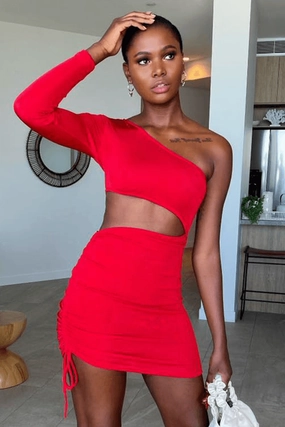 Holiday Wear Darcey Mini Dress - Red