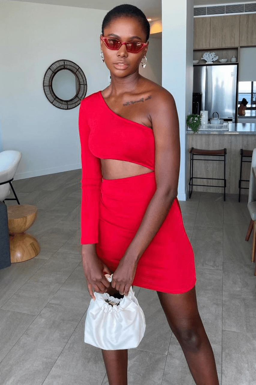 Darcey Mini Dress - Red Classic Touch