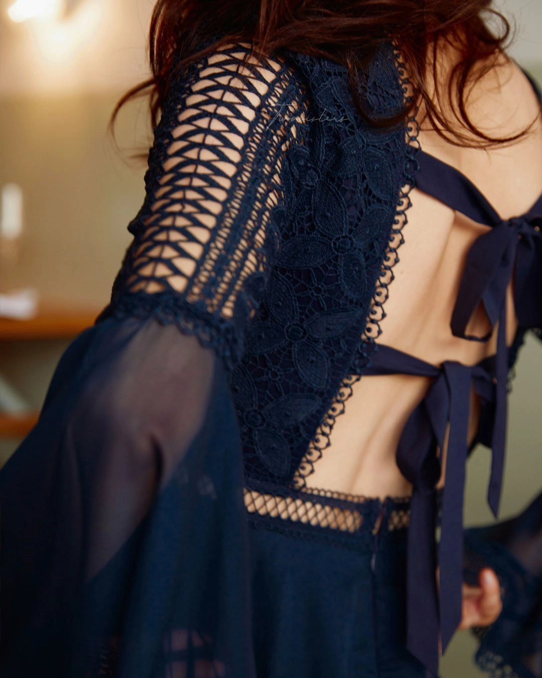 Darcy Dress - Navy Delicate Tone Calm Grace