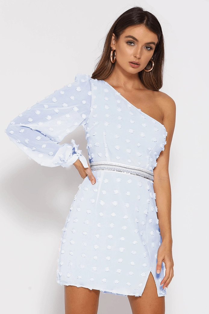 Alira Mini Dress - Sky Blue Stylish Comfort