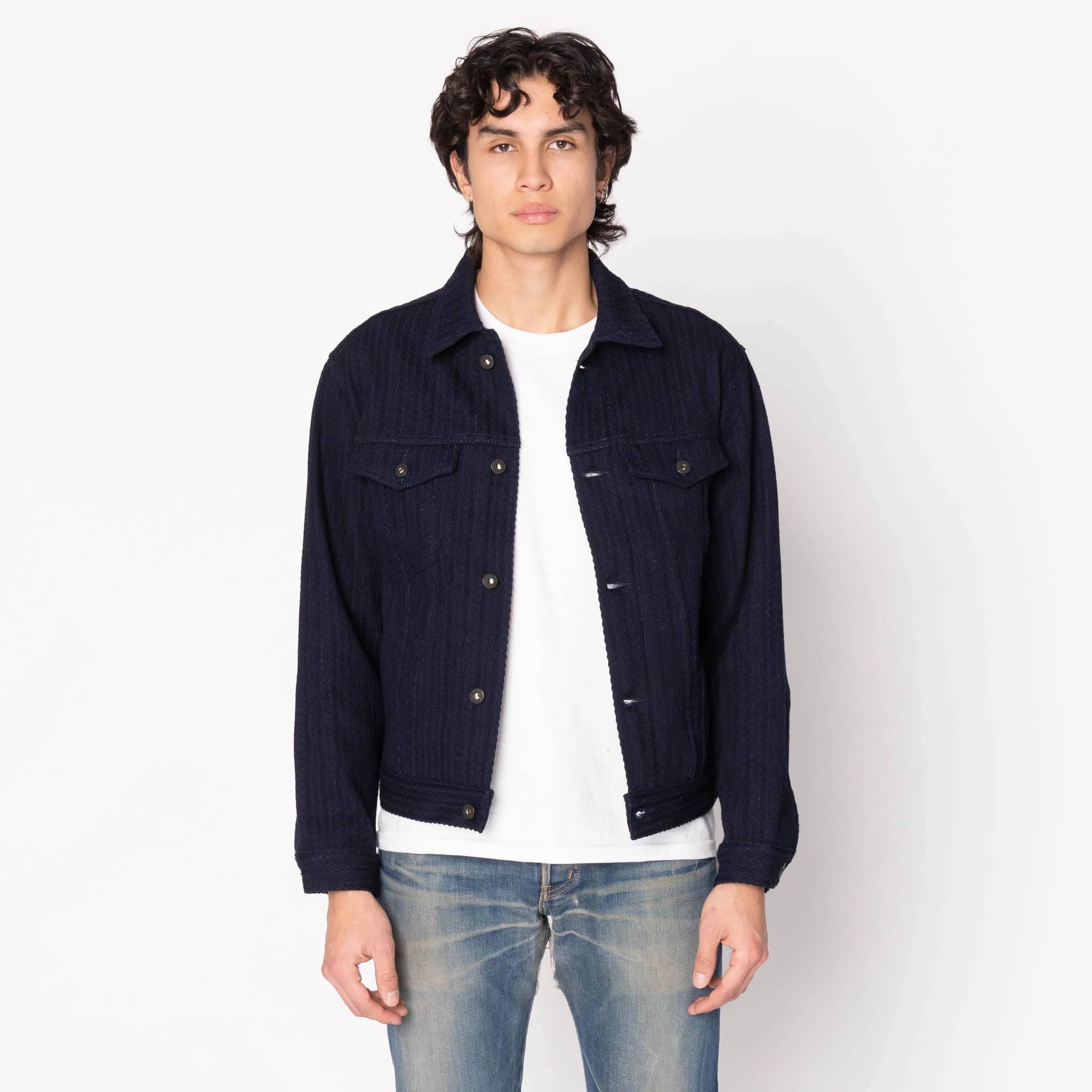 Cosmetics Tactile Response Fabric Denim Jacket  - Indigo Sugiaya