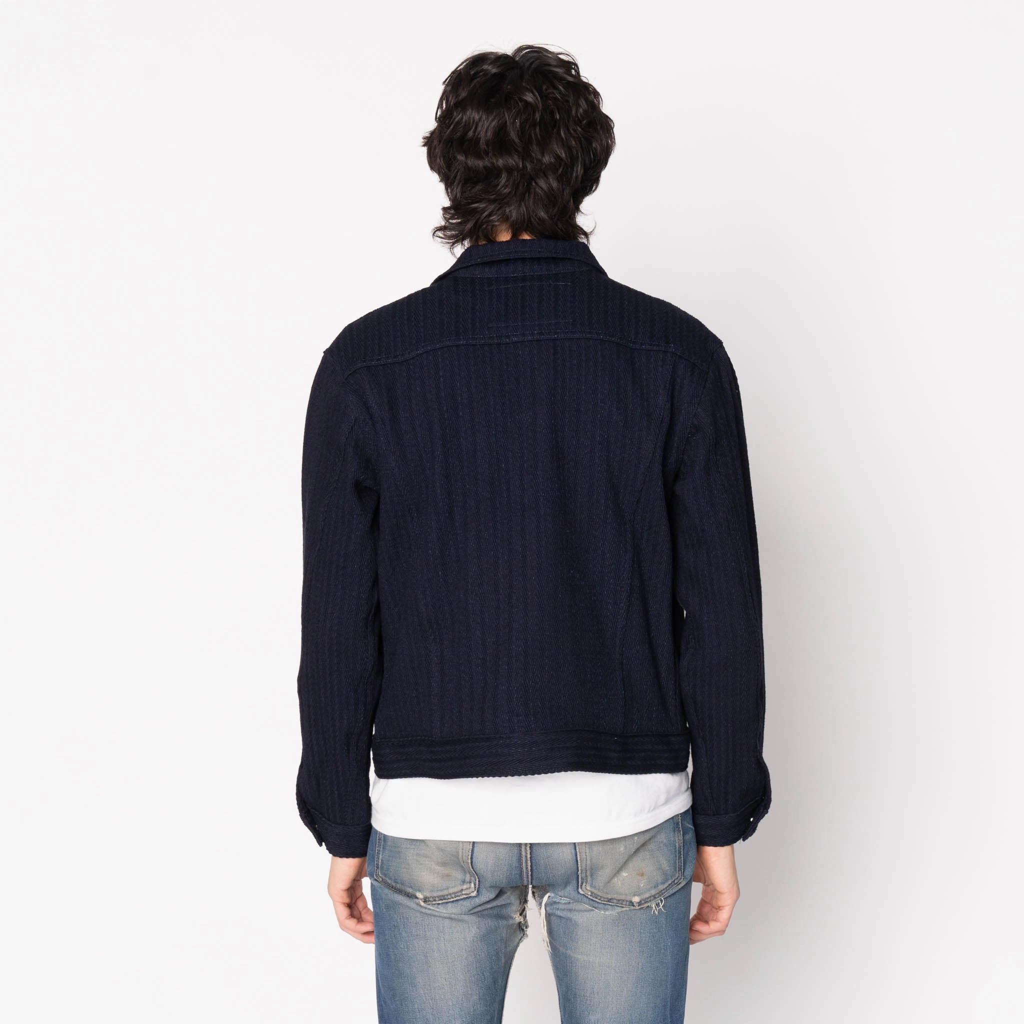 Denim Jacket  - Indigo Sugiaya Rollaway Collar Feature Casual Layer