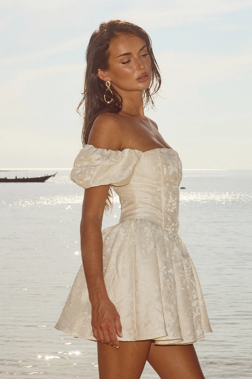 Elodie Mini Dress - Ivory Beachwear Cute Touch