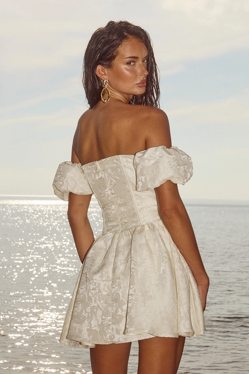 Perfect for Layering Nature Inspired Elodie Mini Dress - Ivory