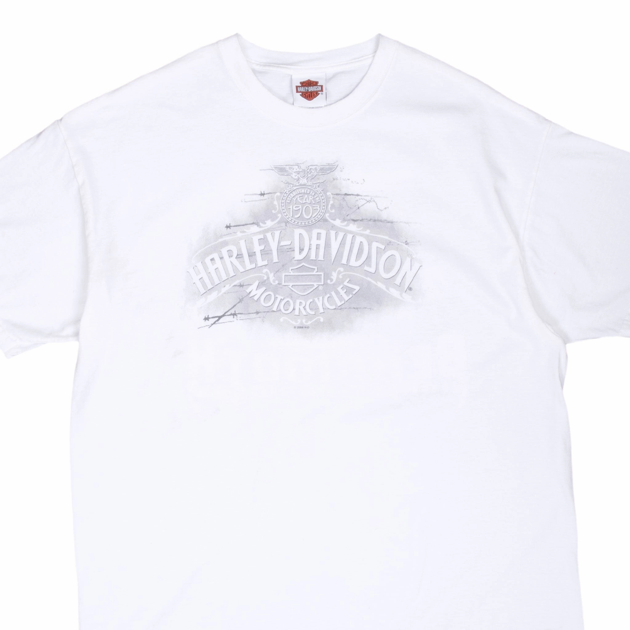 VINTAGE HARLEY DAVIDSON BEARTOOTH CODY WYOMING 2008 TEE SHIRT XL MADE IN USA Relaxed and Easy