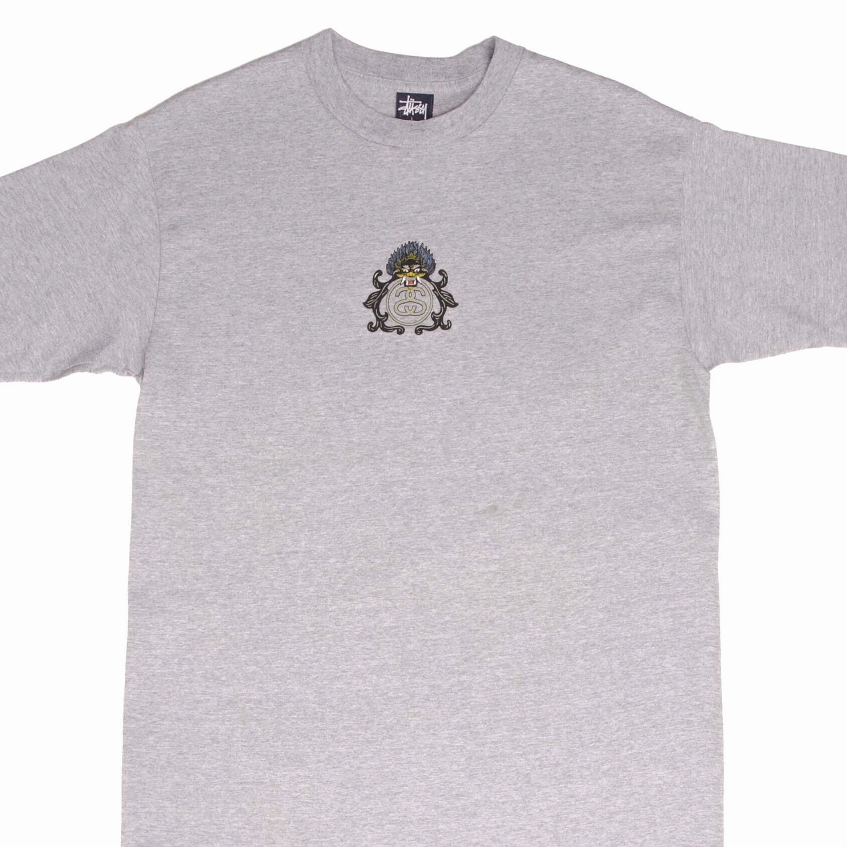 VINTAGE STUSSY DRAGON GREY TEE SHIRT 1990S SIZE LARGE MADE IN USA Performance Comfort