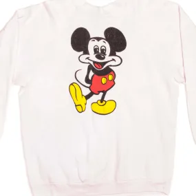 VINTAGE DISNEY MICKEY SWEATSHIRT 1980s SIZE XL MADE IN USA half zip