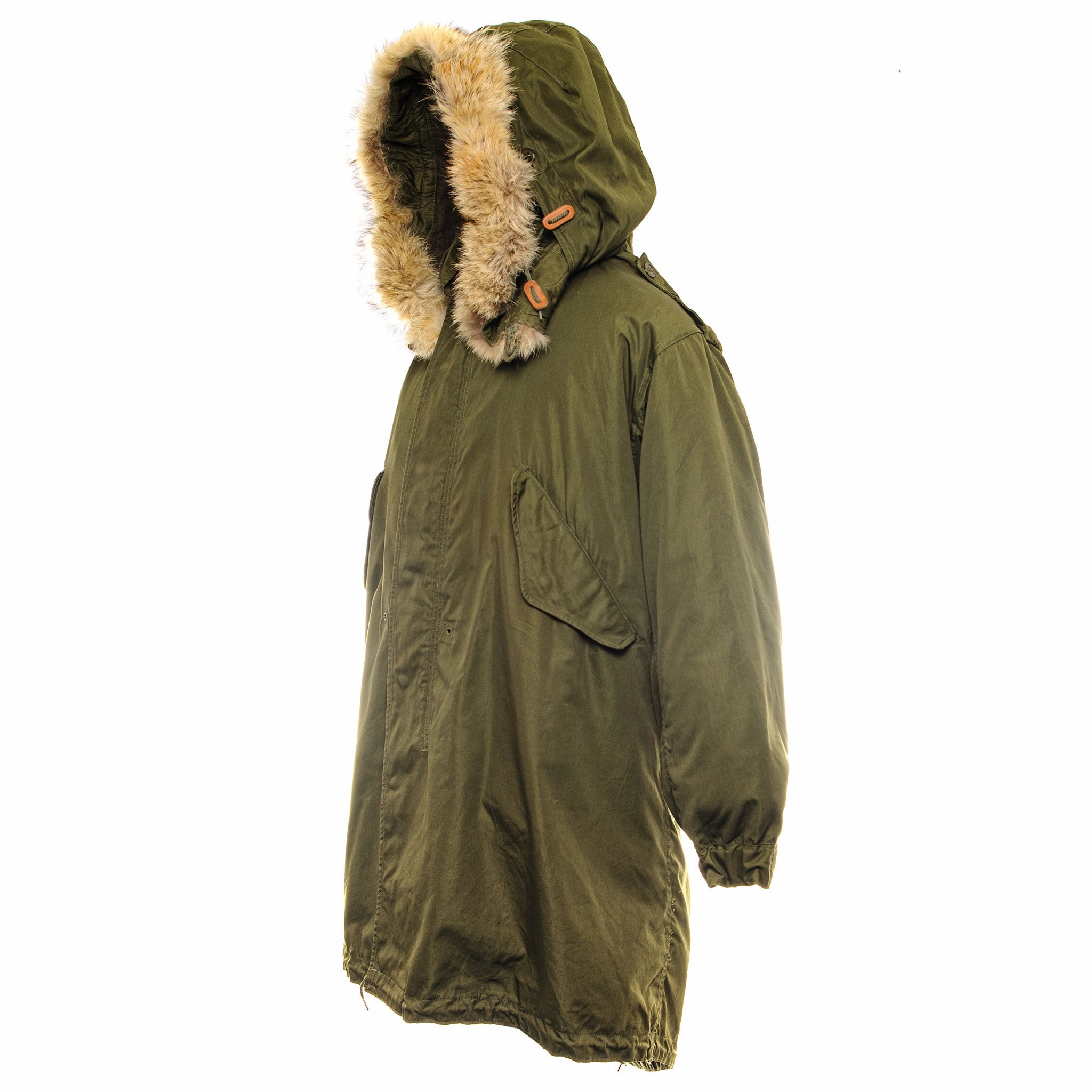 Travel Fit Lightweight Thermal Tech US ARMY M-1951 M-51 FISHTAIL PARKA COMPLETE COYOTE FUR 1952 DEADSTOCK W LINER SIZE SMALL