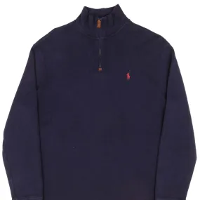 product tie dye uniqueness Winter Comfort POLO RALPH LAUREN NAVY BLUE QUARTER 1/4 ZIP SWEATER SIZE LARGE