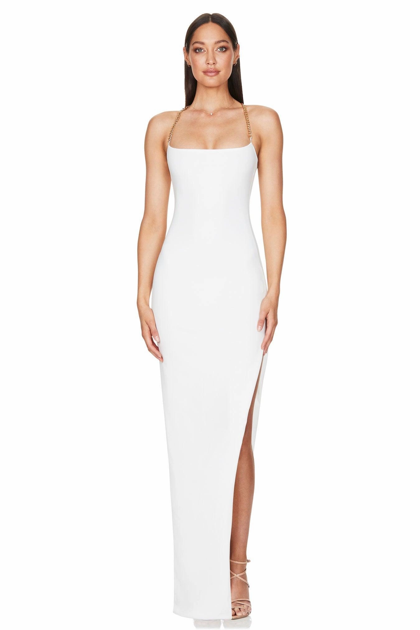 Nookie Estella Gown - White Festive Mood Sleek Tailoring