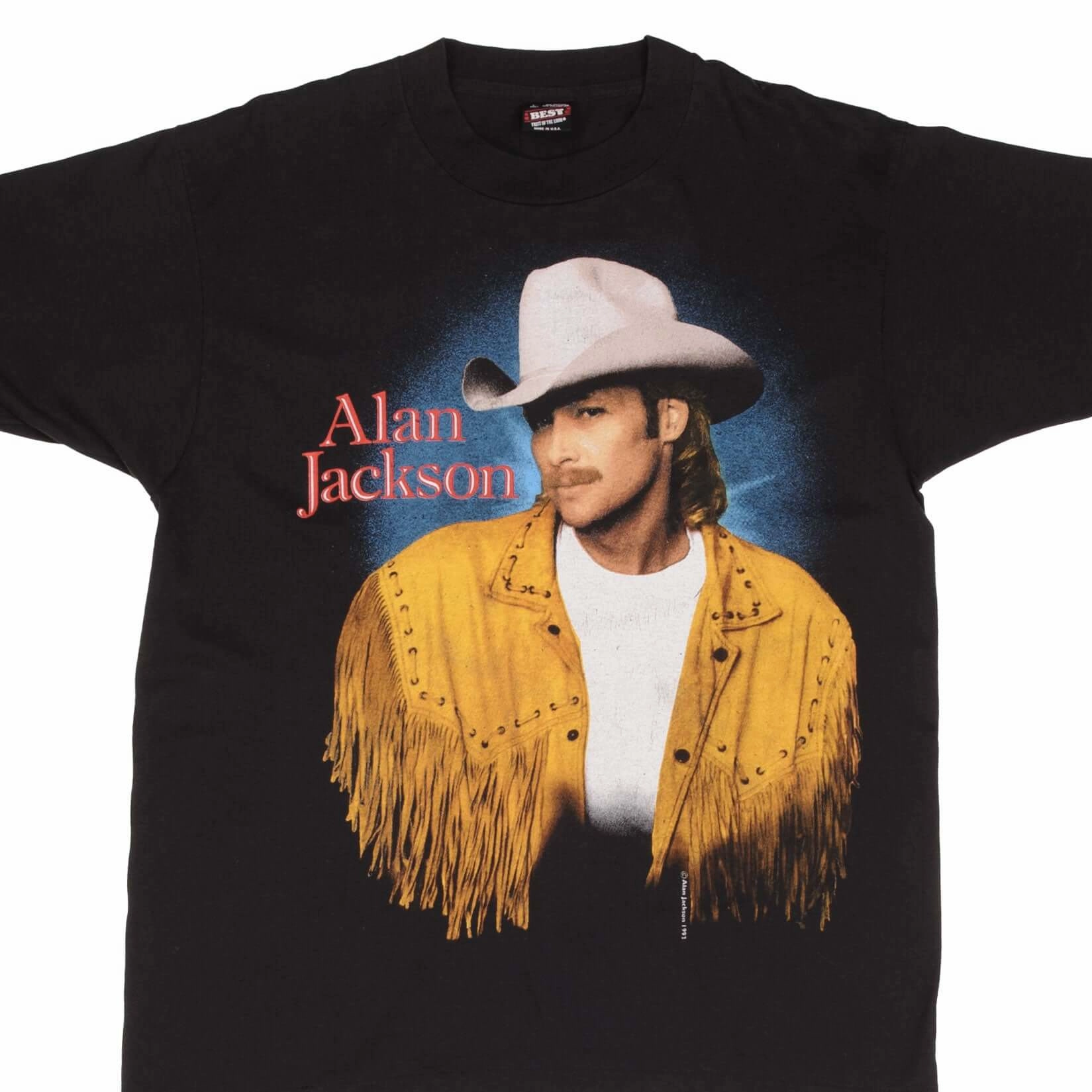 VINTAGE ALAN JACKSON TEE SHIRT 1993 SIZE LARGE MADE IN USA Relaxed Smart Easy Wear Look