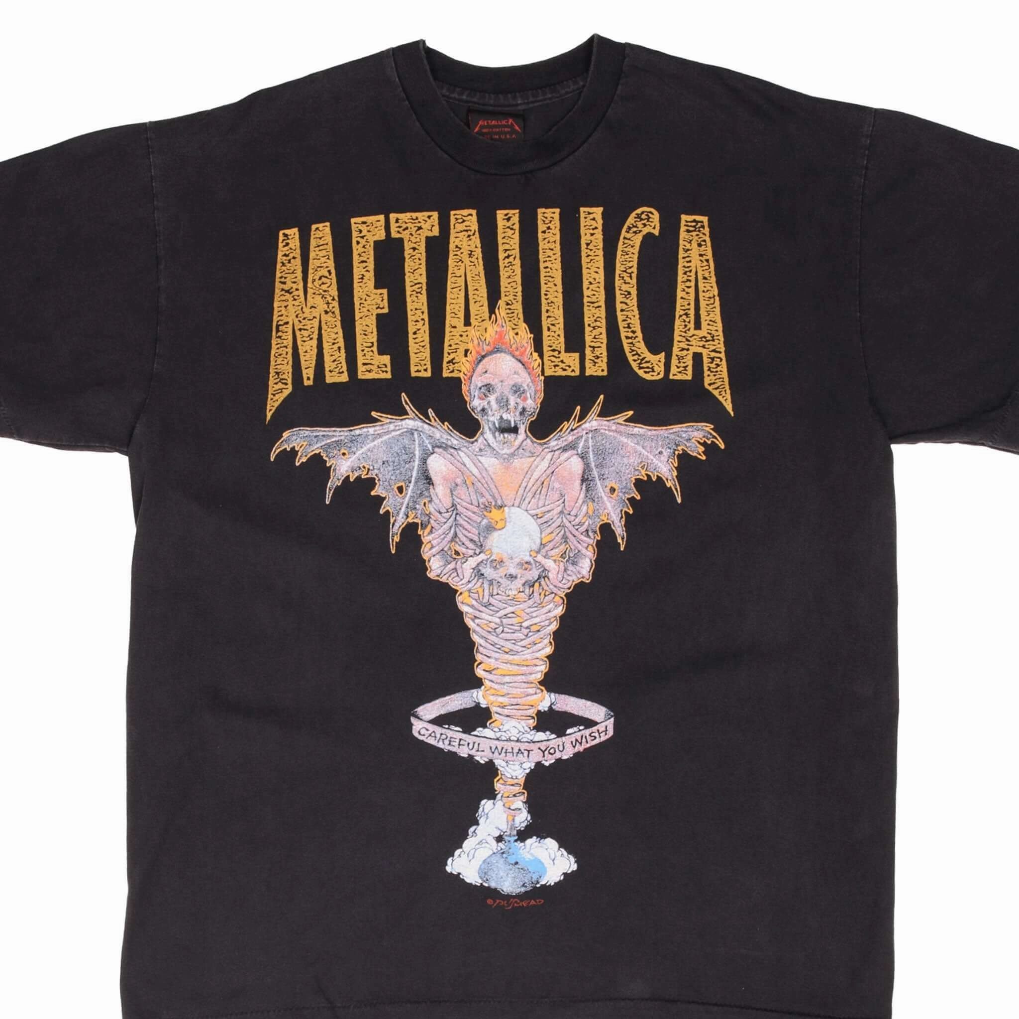 BOOTLEG TEE SHIRT METALLICA CAREFUL WHAT YOU WISH SIZE XL MADE IN USA Cozy Wardrobe Lightweight Shirt