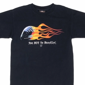 VINTAGE HARLEY DAVIDSON TOO HOT TO HANDLE 1999 TEE SHIRT MEDIUM MADE IN USA Easy Wear Look