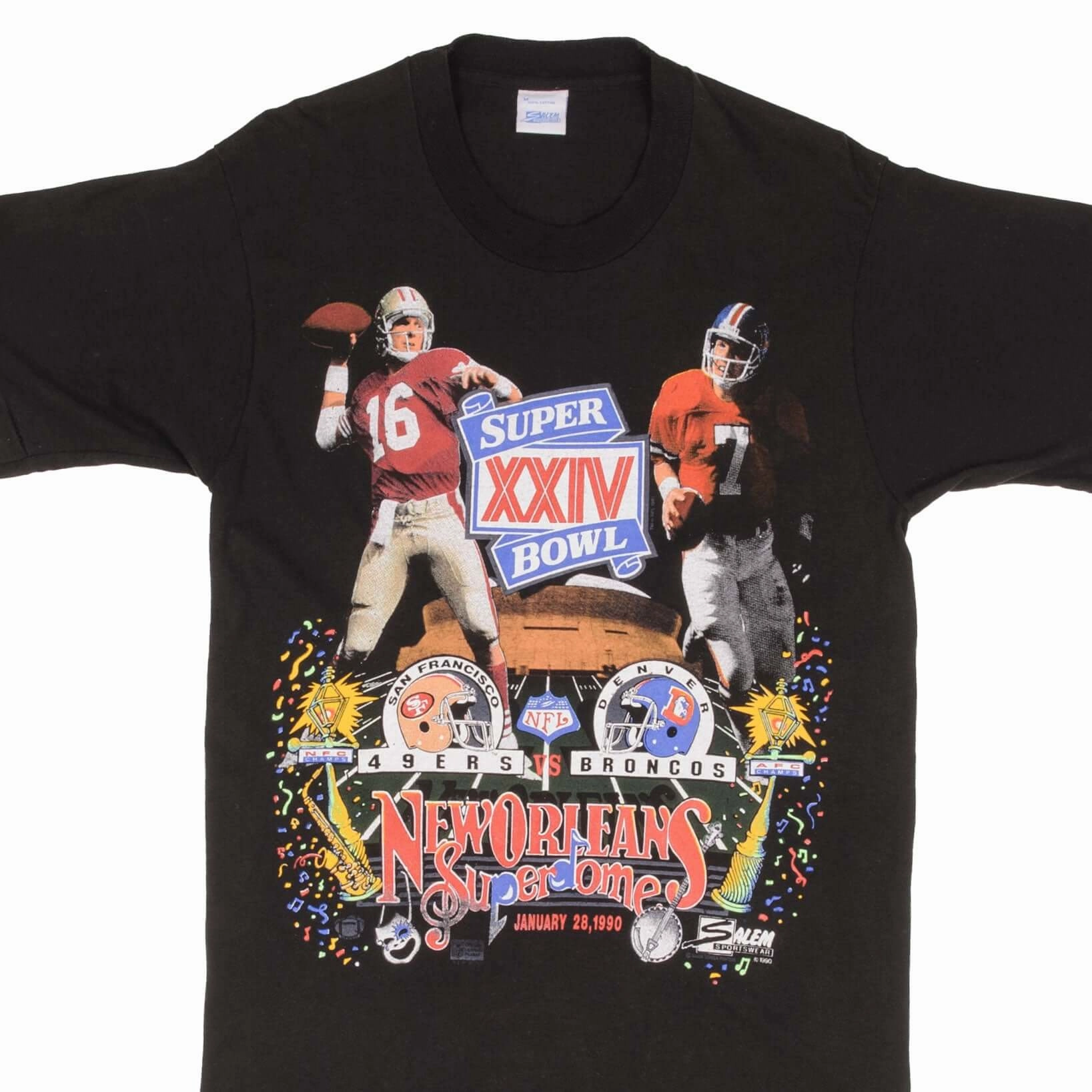 Comfort Wear Fit Classic Comfort VINTAGE NFL 49ERS VS BRONCOS SUPERBOWL XXIV 1990 TEE SHIRT MEDIUM MADE IN USA