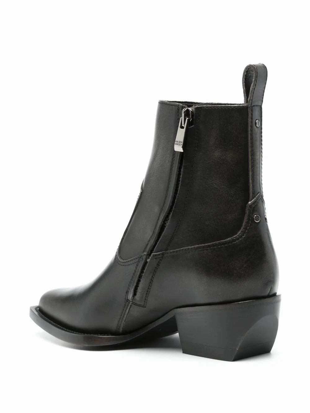 Debbie Ankle Boot in Black Slip Block