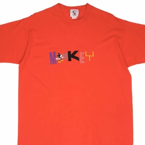 VINTAGE DISNEY MICKEY MOUSE EMBROIDERED 1990S TEE SHIRT SIZE XL Non Iron Finish Breathable Mesh Panels