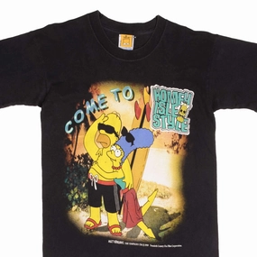 Seasonal Wear contrast VINTAGE THE SIMPSONS HOMER AND MARGE SURFING TEE SHIRT 1999 SIZE SMALL