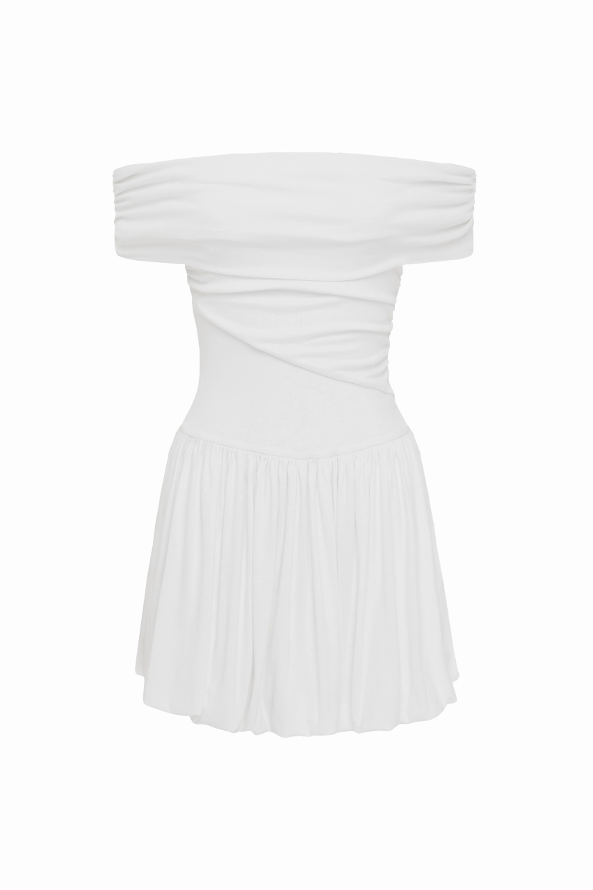 Manalla Mini Dress - White Soft Stretch Free Step
