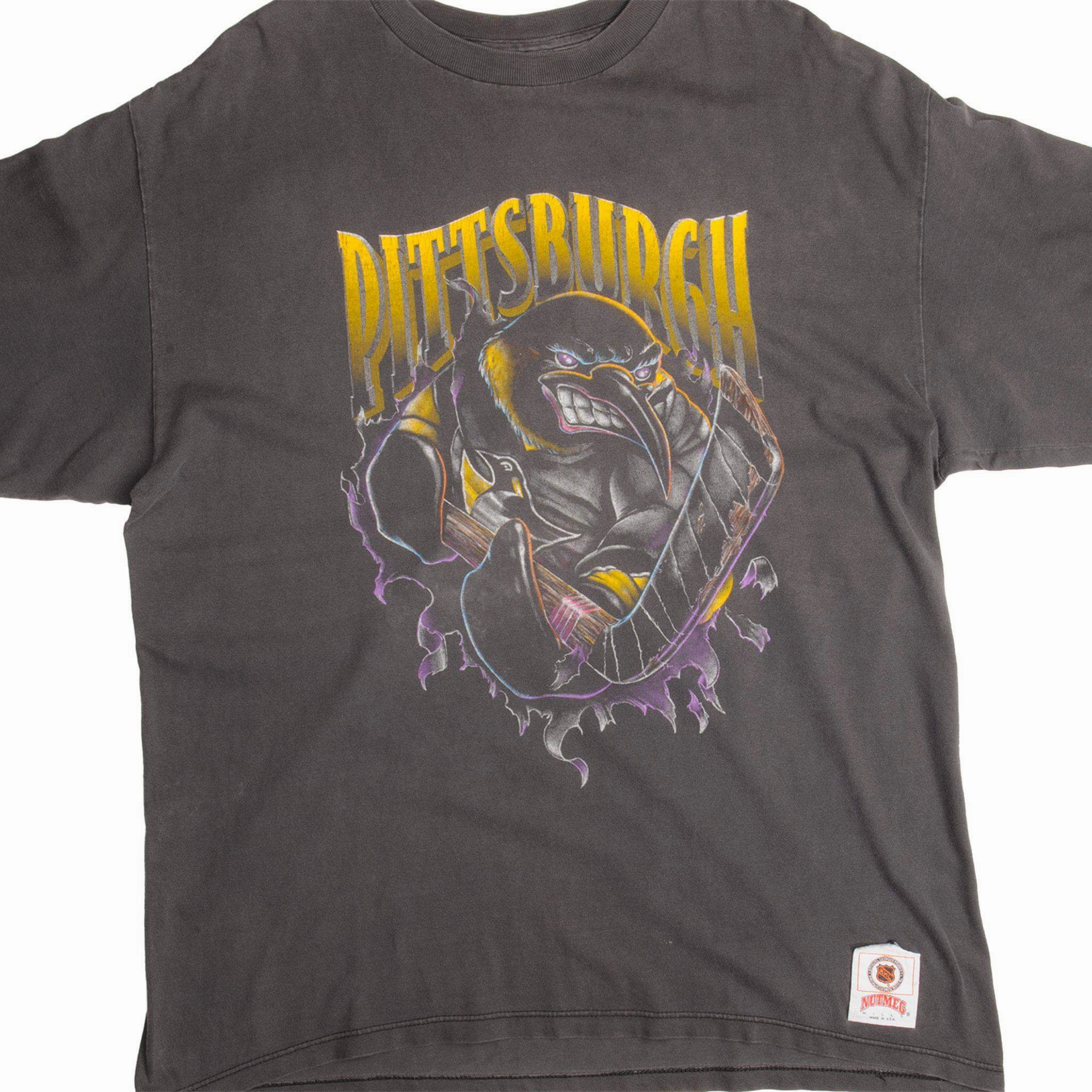 VINTAGE NHL PITTSBURGH PENGUINS TEE SHIRT 1990s SIZE XL MADE IN USA Modern Simplicity