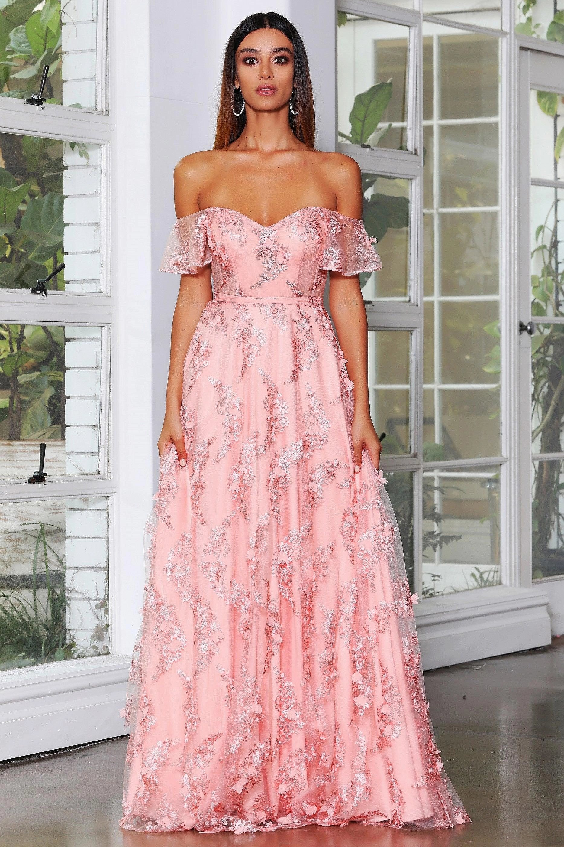 Enchanted Gown - Peach Trendy Appearance Love Soft