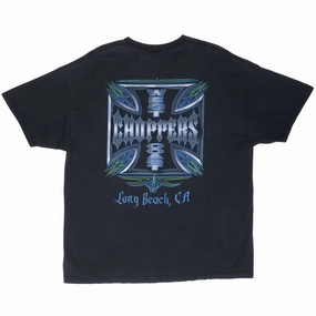 VINTAGE WEST COAST CHOPPER LONG BEACH CALIFORNIA 2003 BIKER TEE SHIRT 2XL WrinkleFreeFabric Easygoing Design