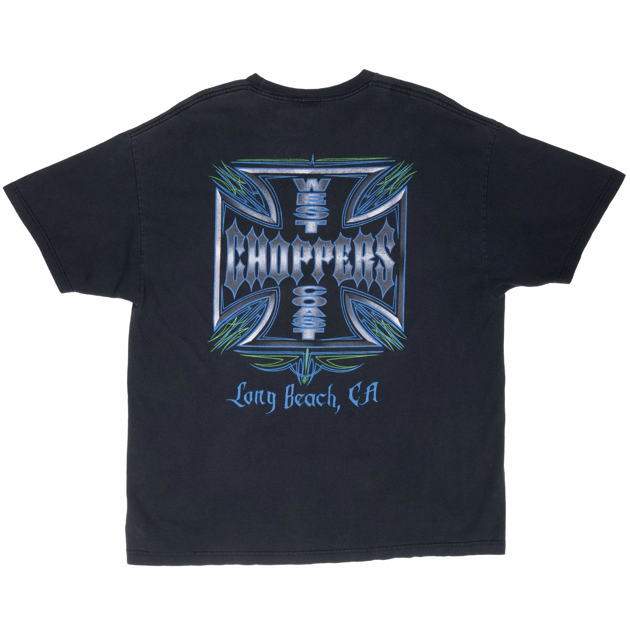 VINTAGE WEST COAST CHOPPER LONG BEACH CALIFORNIA 2003 BIKER TEE SHIRT 2XL WrinkleFreeFabric Easygoing Design