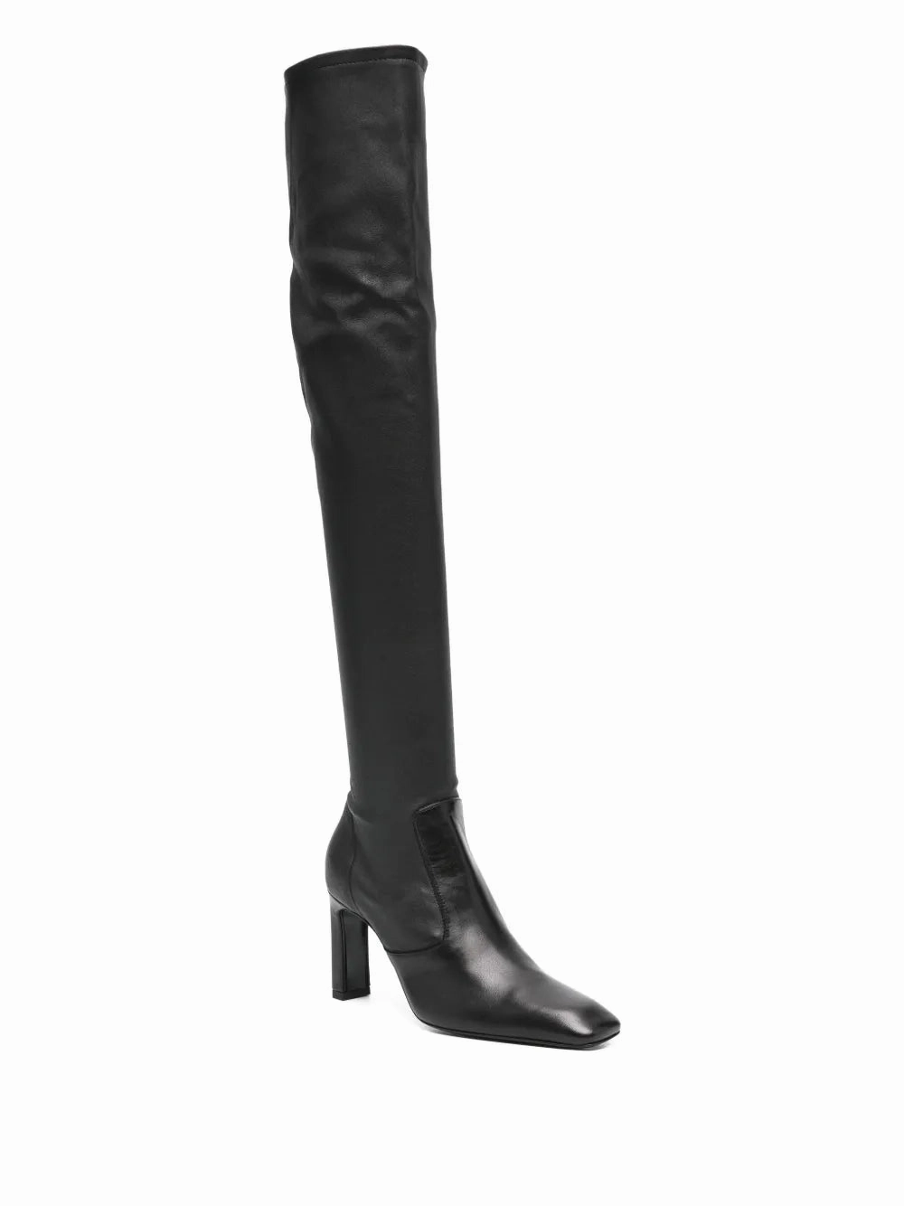 Over-the-knee Boot in Black Heavy Terrain Compression Molded Sole