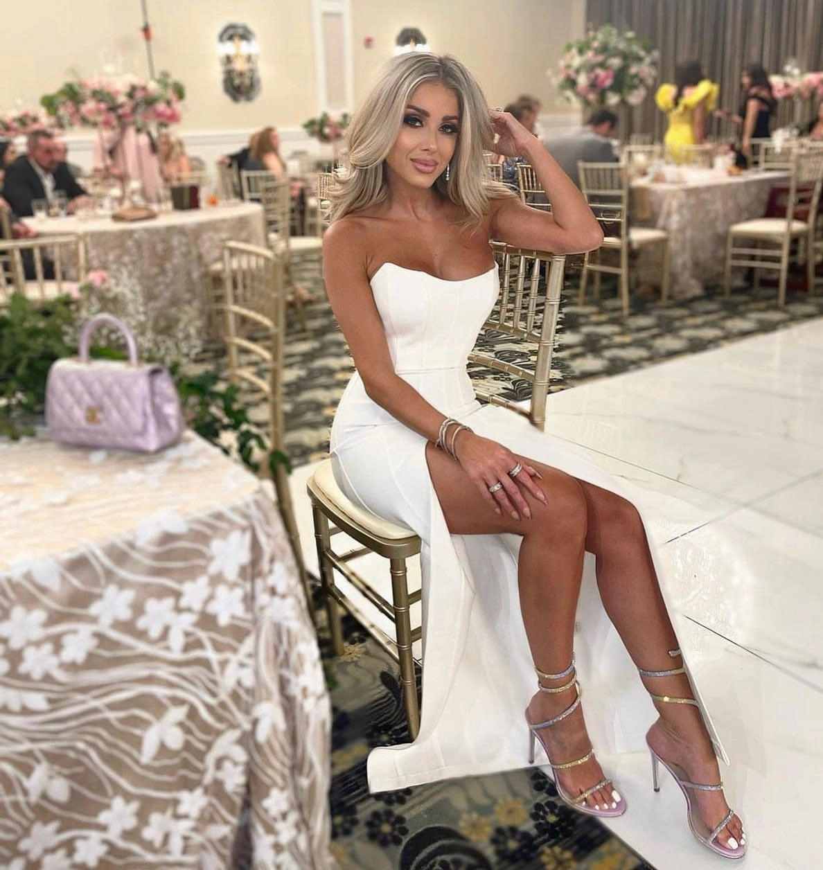 Cold-Shoulder Leyla Dress - White