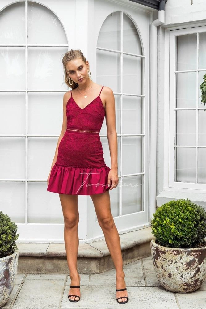 Cozy Style Jade Dress - Red