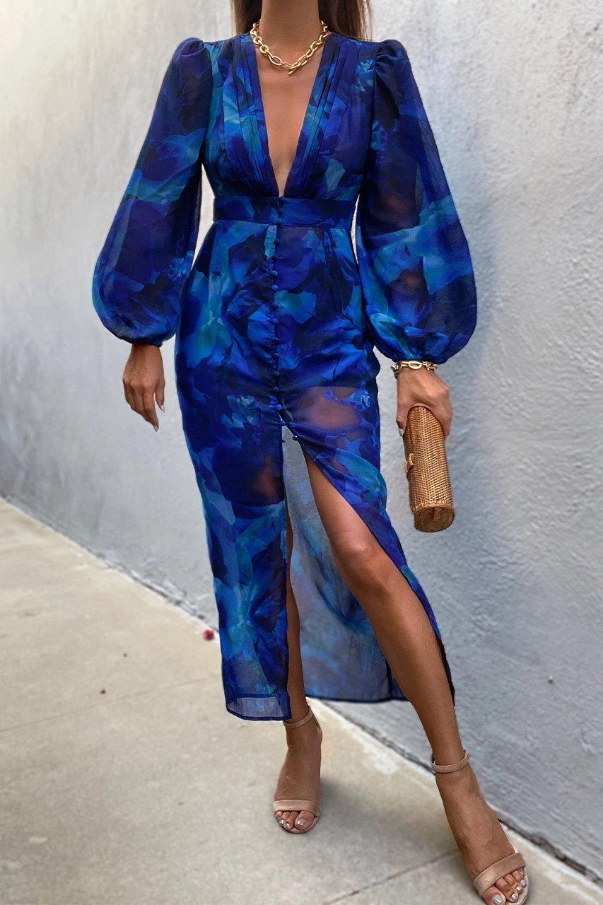 Karlita Midi Dress - Blue Modern Cut Compressible