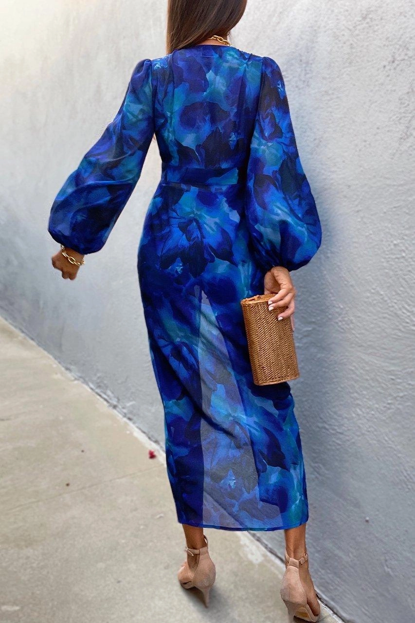 Karlita Midi Dress - Blue Chilly Comfort Wear