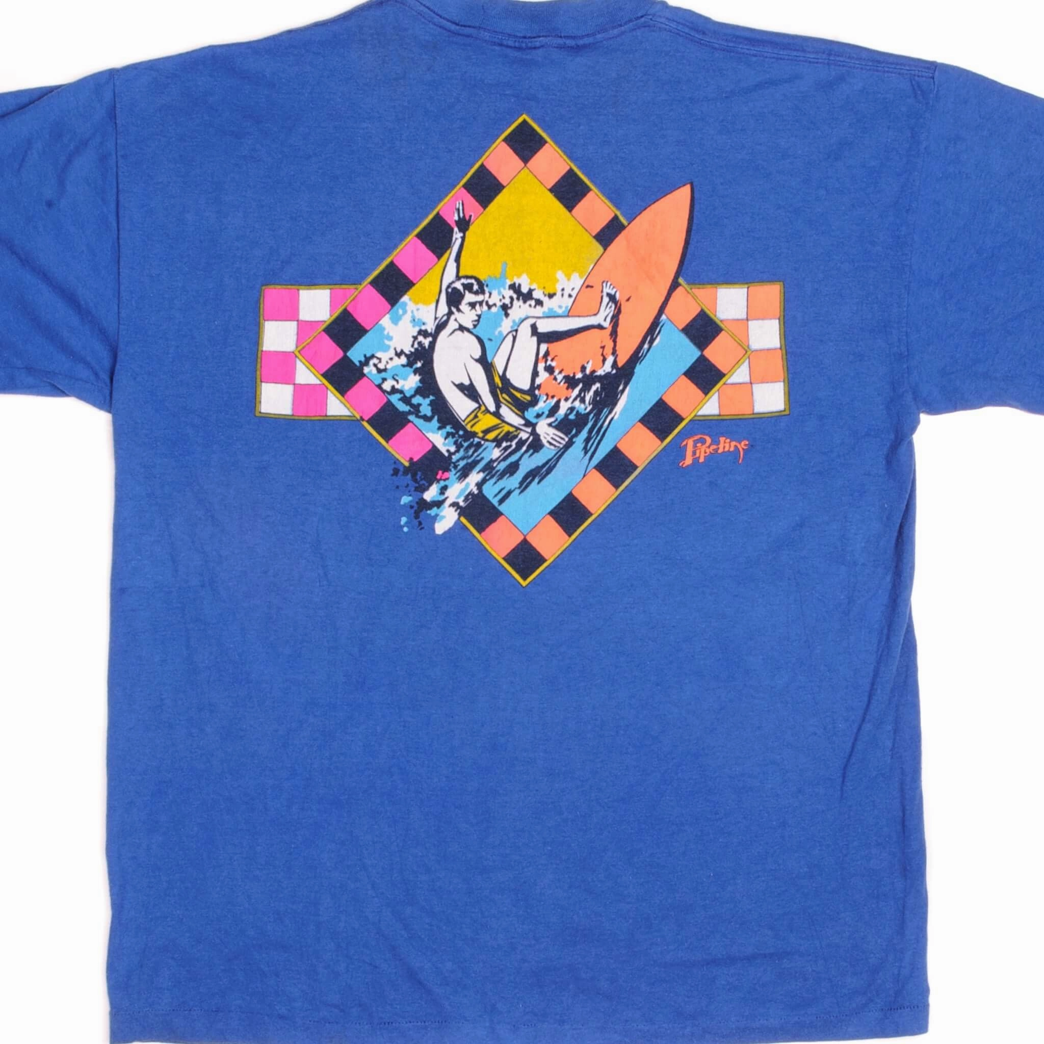 Casual Everyday VINTAGE PIPELINE SURF TEE SHIRT SIZE LARGE MADE IN USA 1980s