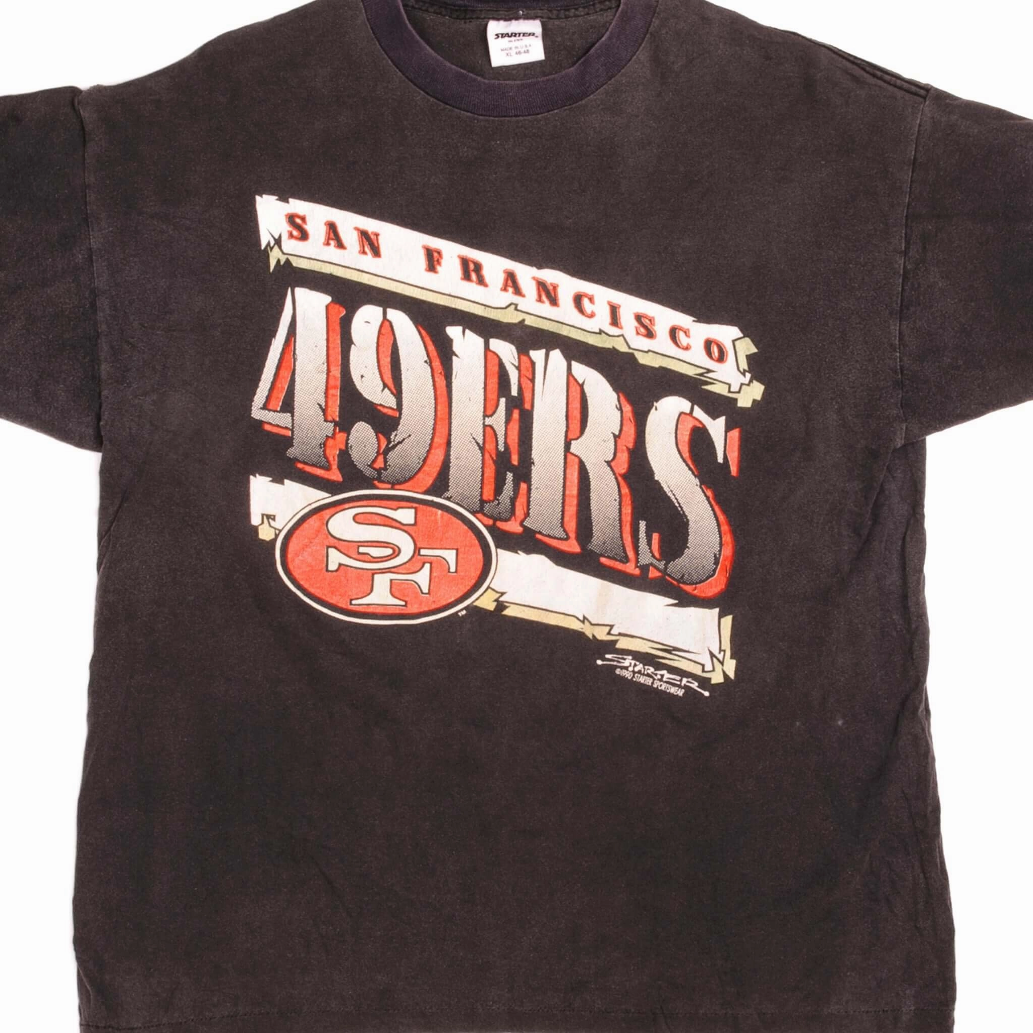 VINTAGE STARTER NFL SAN FRANCISCO 49ERS TEE SHIRT 1990 SIZE LARGE MADE IN USA High Density Fabric stain resistant coating