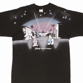 VINTAGE DISNEY MICKEY & MINNIE MOUSE ALL OVER PRINT MGM TEE SHIRT LARGE MADE USA Cool and Chic