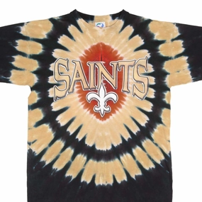 VINTAGE TIE DYE NFL NEW ORLEANS SAINTS LIQUID BLUE TEE SHIRT 1990S SIZE LARGE Versatile Layering Piece Soft Layers