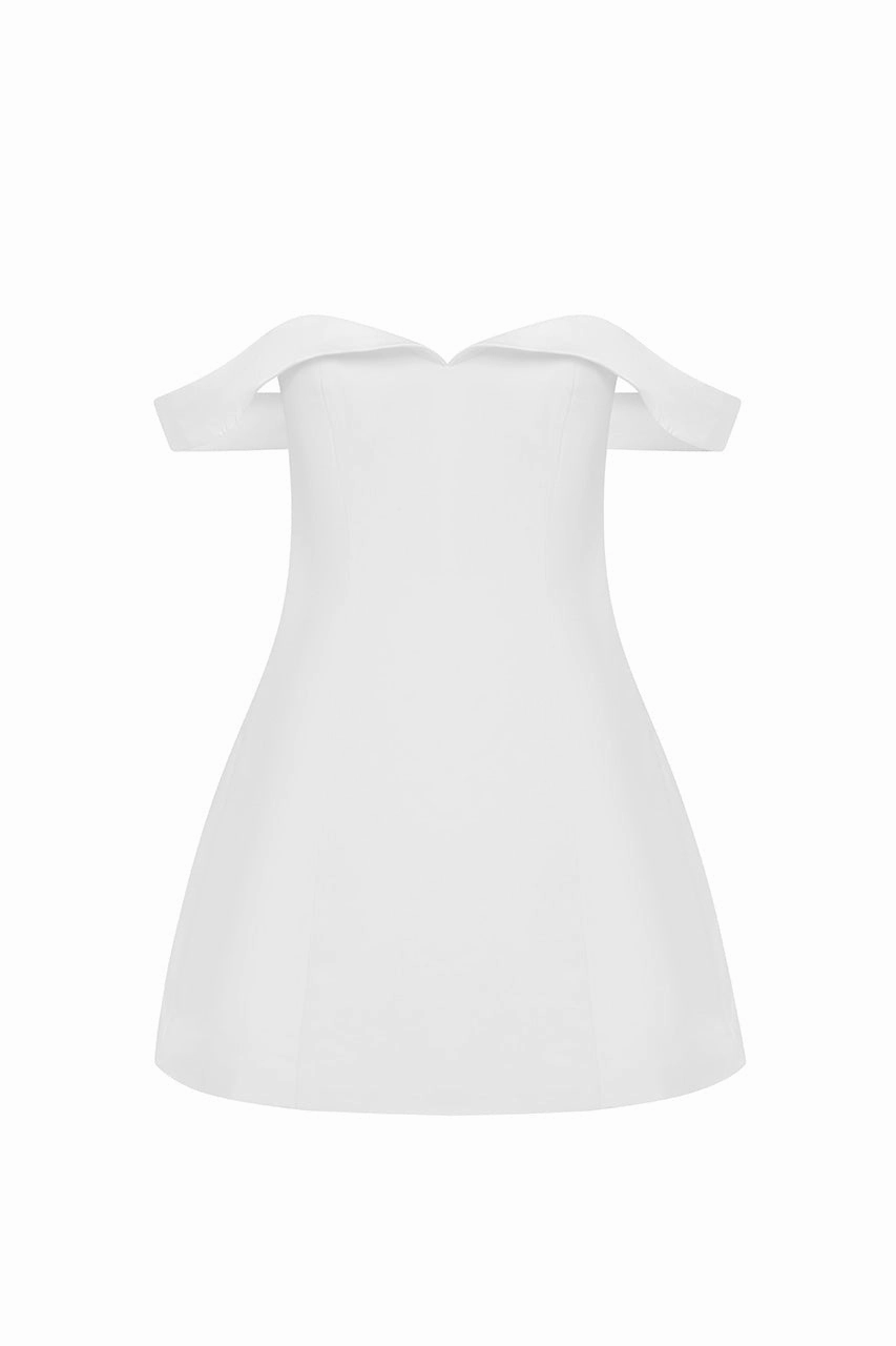 Everyday Look Perfect Wear Ebony Mini Dress - White