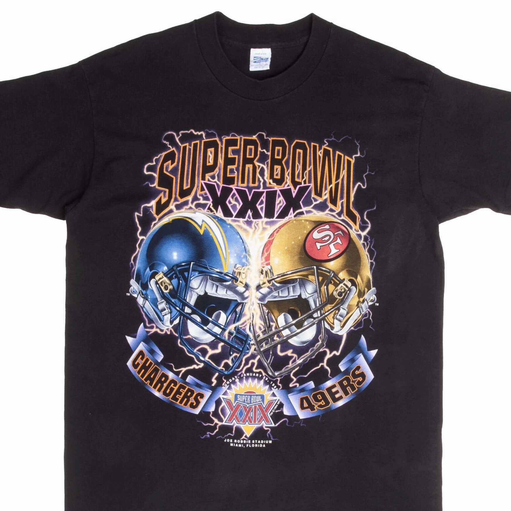 VINTAGE NFL CHARGERS VS 49ERS SUPERBOWL TEE SHIRT 1994 SIZE LARGE MADE IN USA Versatile Layering Piece