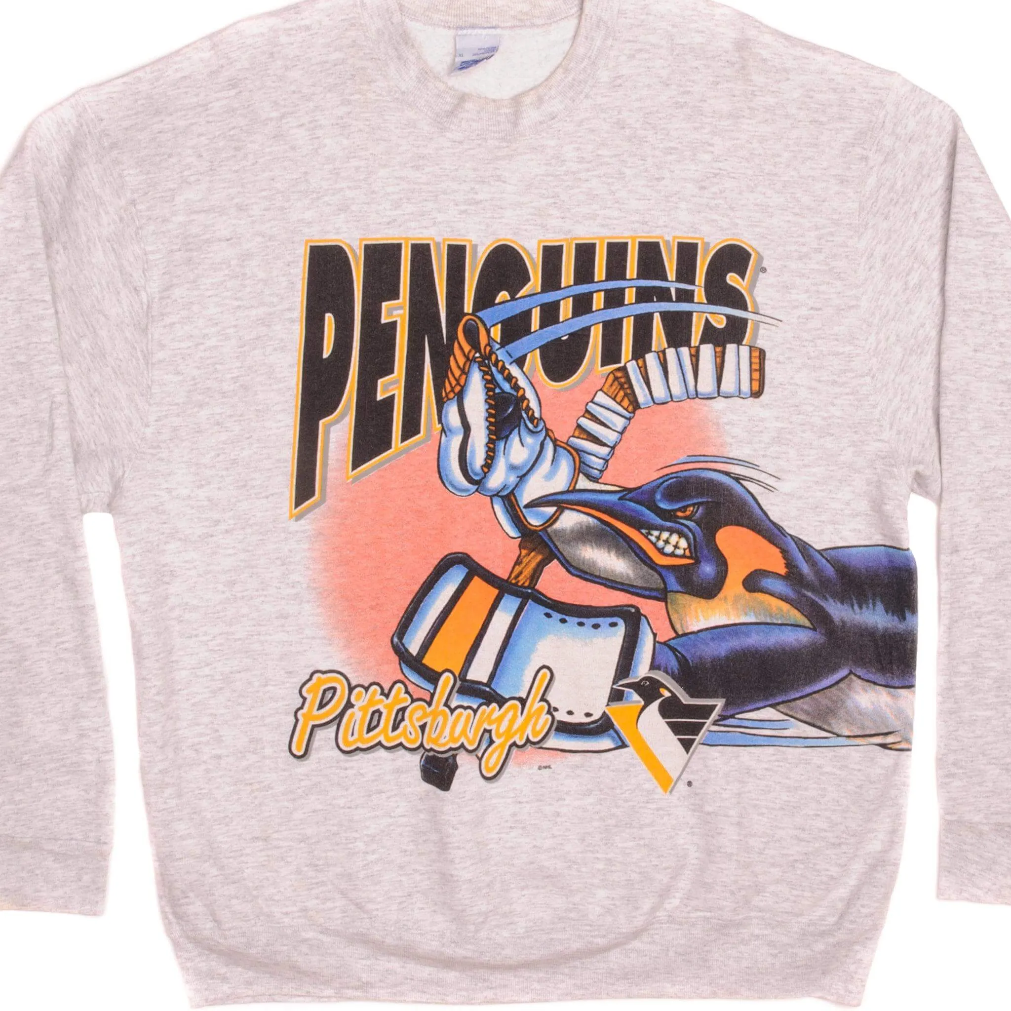 Ribbed Hem VINTAGE NHL PITTSBURGH PENGUINS SWEATSHIRT SIZE XL MADE IN USA