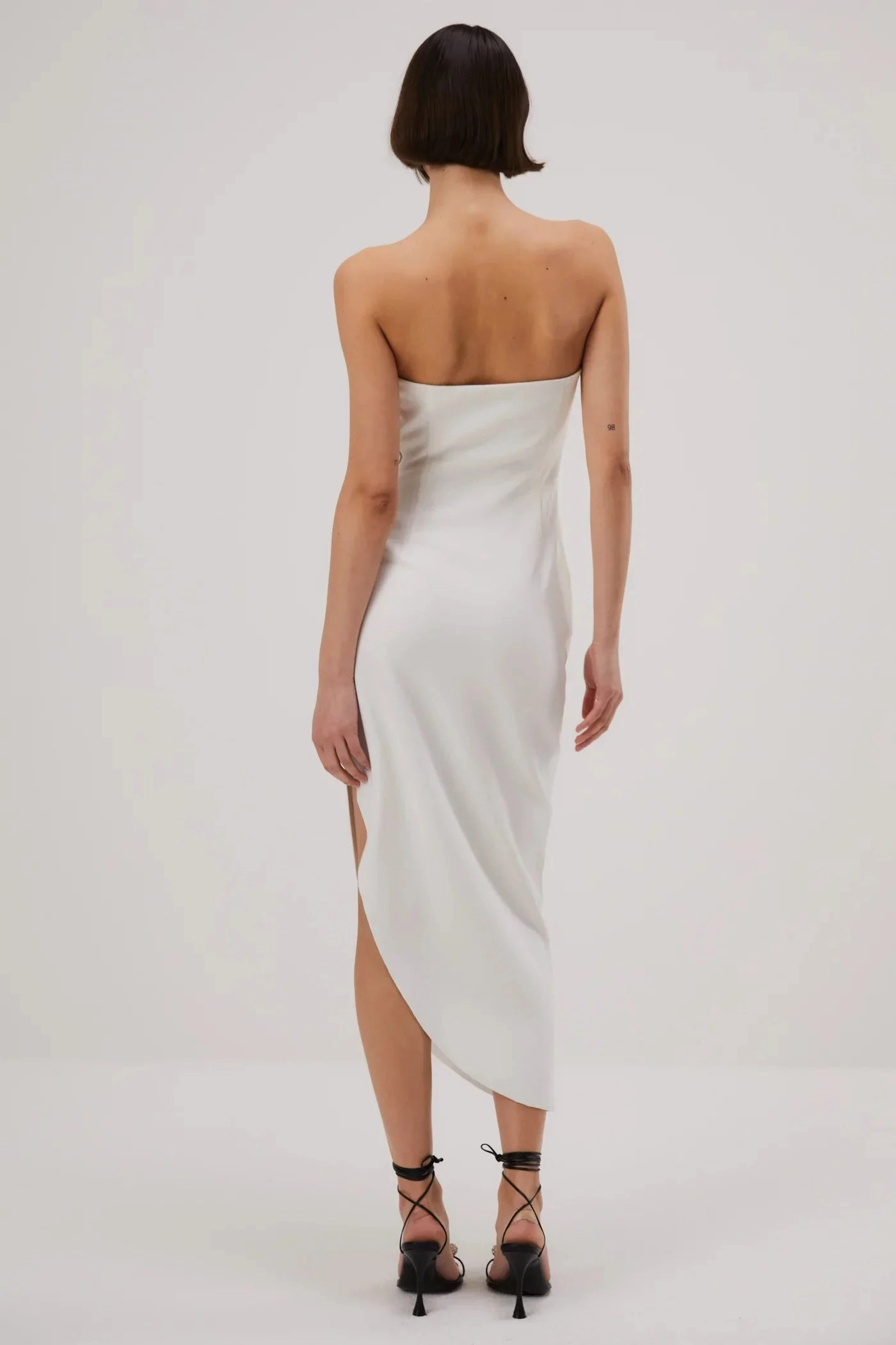 Misha Audrina Bonded Crepe Midi Dress - Ivory Playful Twist Charming Comfort