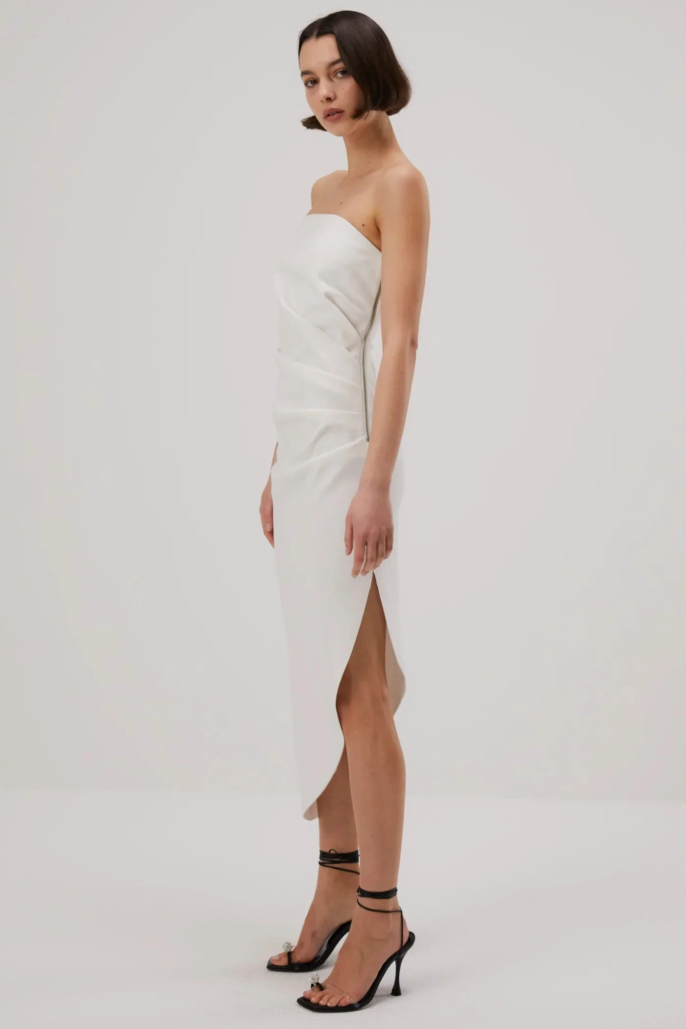 Refined Finish Misha Audrina Bonded Crepe Midi Dress - Ivory