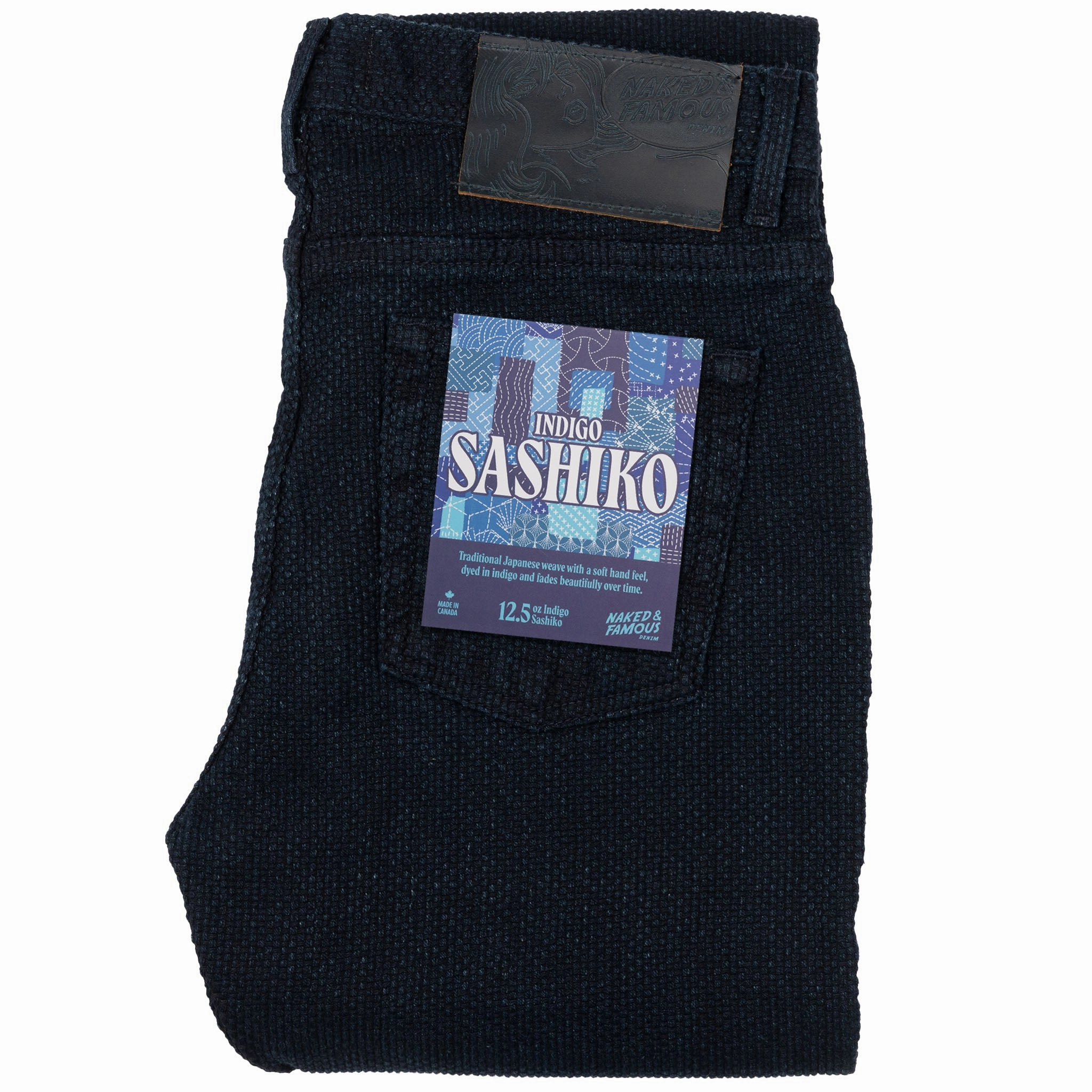 Layered Knee Panels Super Guy - Indigo Sashiko